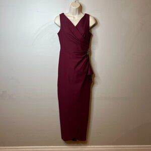 Alex Evenings Burgundy Maxi Dress (4P)